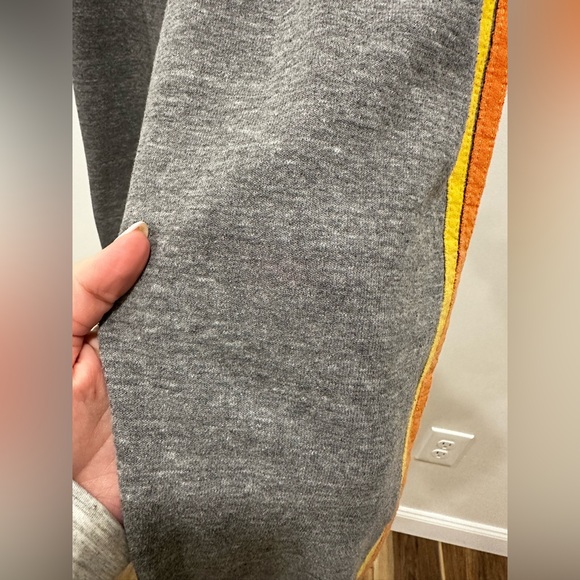 Aviator Nation 5 Stripe Sweatpants Heather Gray Large *Flawed - Picture 7 of 9